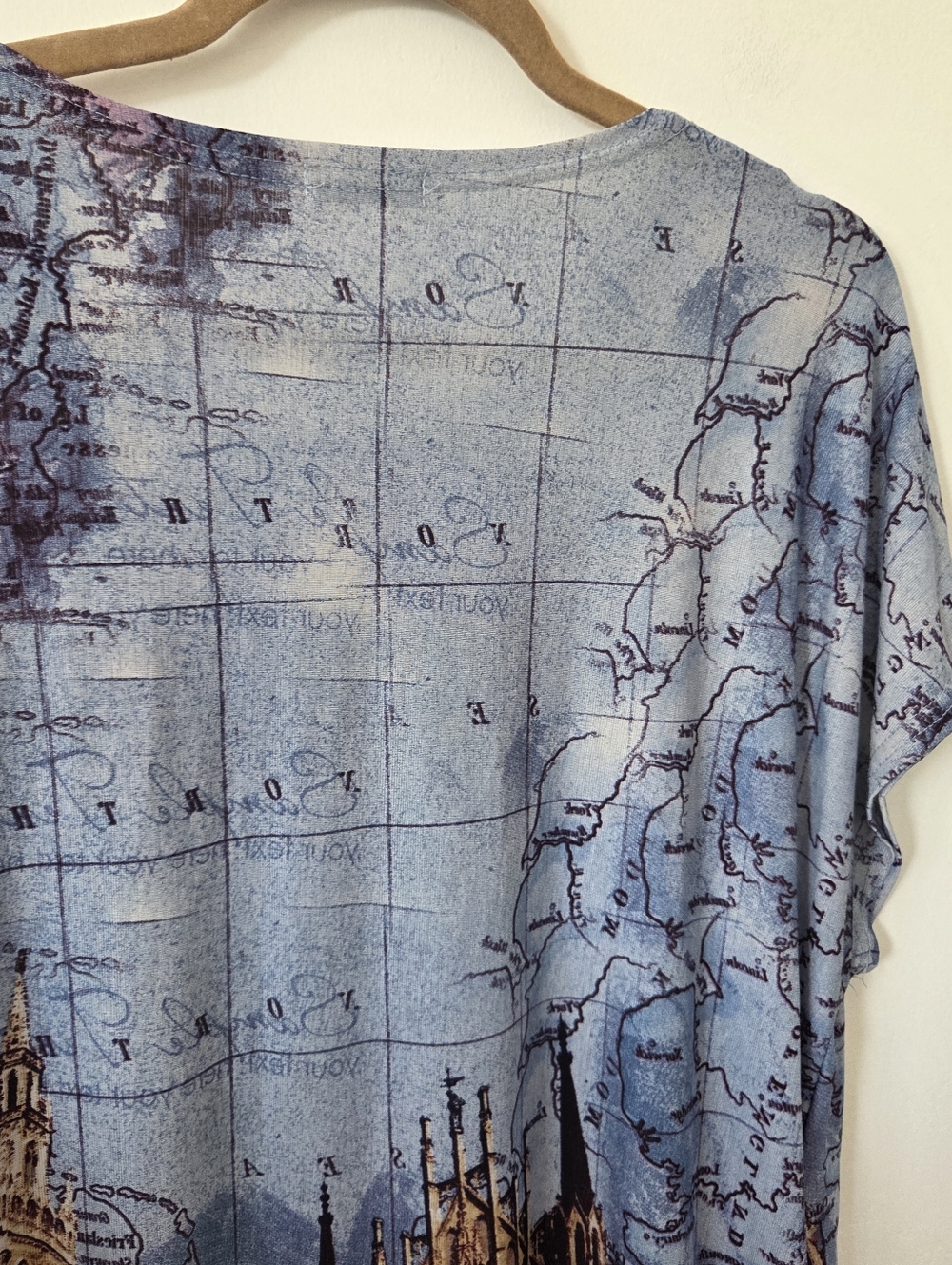 Blossom By P French Theme Tunic Top Travel France Atlas Artsy England Abstract L - Picture 12 of 12